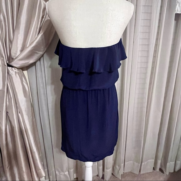 EUC Amanda Uprichard Blue Silk Joan Strapless Dress - Picture 4 of 6
